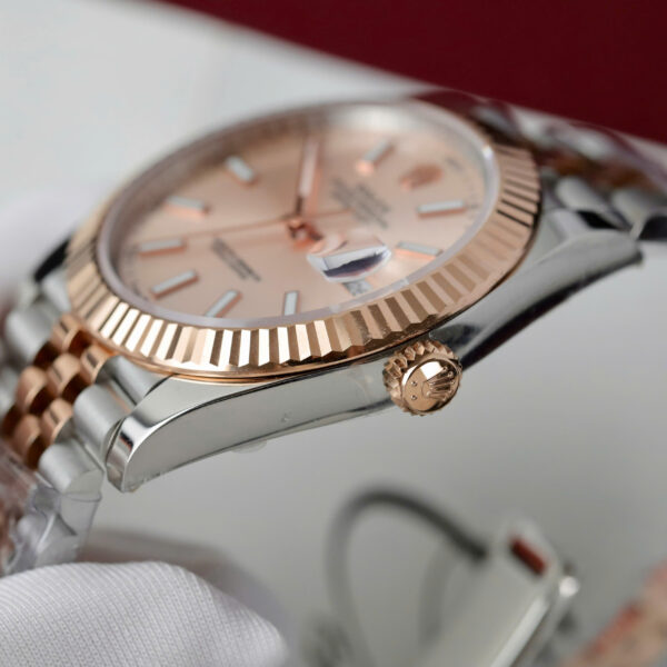Đồng hồ Rolex DateJust mặt cá hồi Replica 11 máy cơ tự động Thuỵ Sỹ 41mm (2)