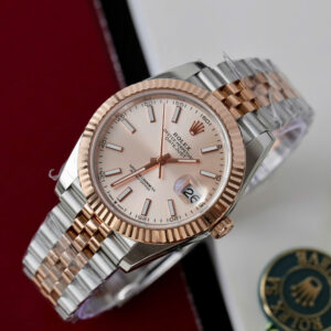 Đồng hồ Rolex DateJust mặt cá hồi Replica 11 máy cơ tự động Thuỵ Sỹ 41mm (2)