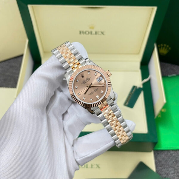 Đồng hồ Rolex DateJust mặt số hồng Chế Tác bọc vàng thật xưởng GM 31mm (2)