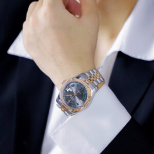 Đồng hồ Rolex DateJust nam cọc số la mã demi vàng Fake giá rẻ 41mm