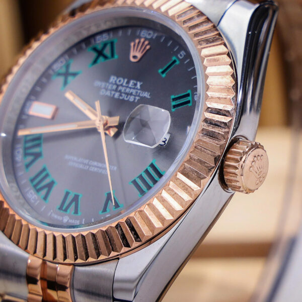 Đồng hồ Rolex DateJust nam cọc số la mã demi vàng Fake giá rẻ 41mm