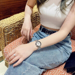 Đồng hồ Versace Eon nữ dây kim loại mặt xoay 360 like auth 33mm