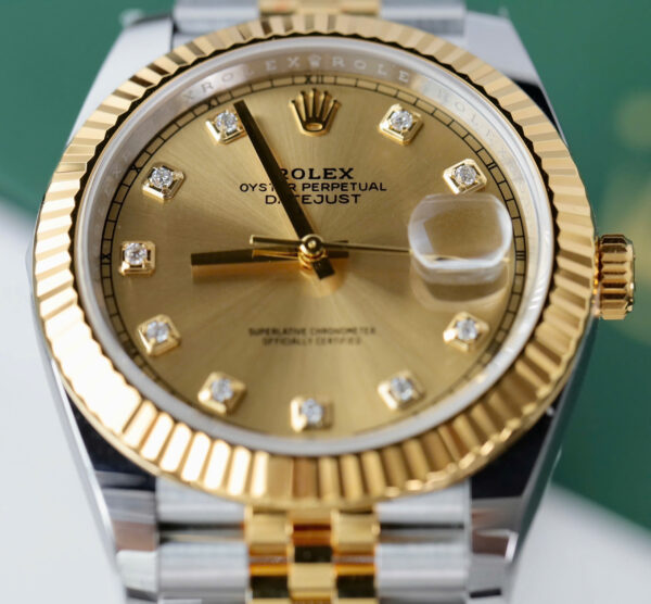 Đồng Hồ Rolex DateJust Nam Mặt Vàng Champagne Chế Tác Bọc Vàng Xưởng GM 41mm (2)
