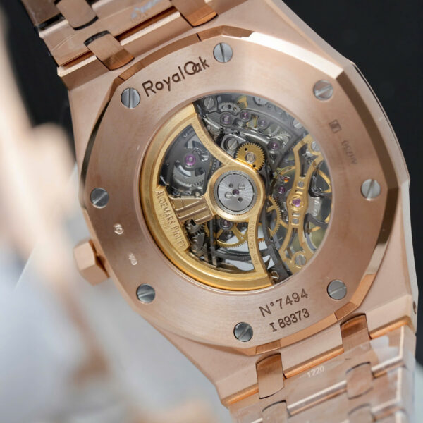 Đồng hồ Audemars Piguet Replica 11 Royal Oak 15407 Skeleton mạ vàng hồng xưởng THB 41mm (2)