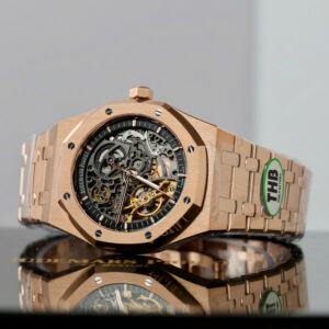 Đồng hồ Audemars Piguet Replica 11 Royal Oak 15407 Skeleton mạ vàng hồng xưởng THB 41mm (2)
