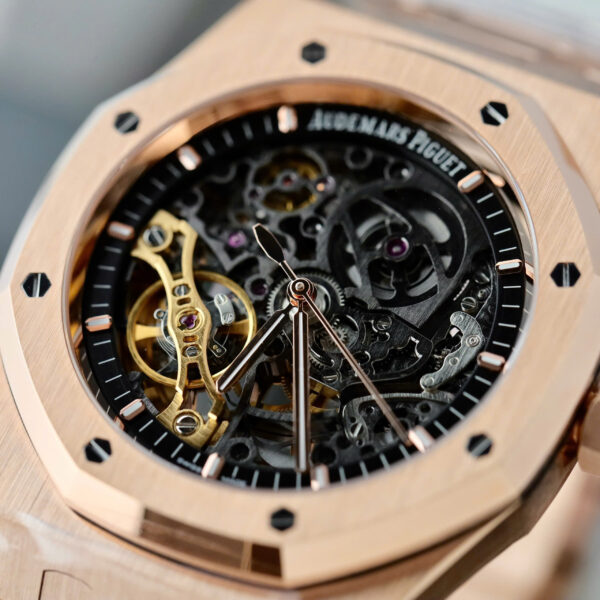 Đồng hồ Audemars Piguet Replica 11 Royal Oak 15407 Skeleton mạ vàng hồng xưởng THB 41mm (2)