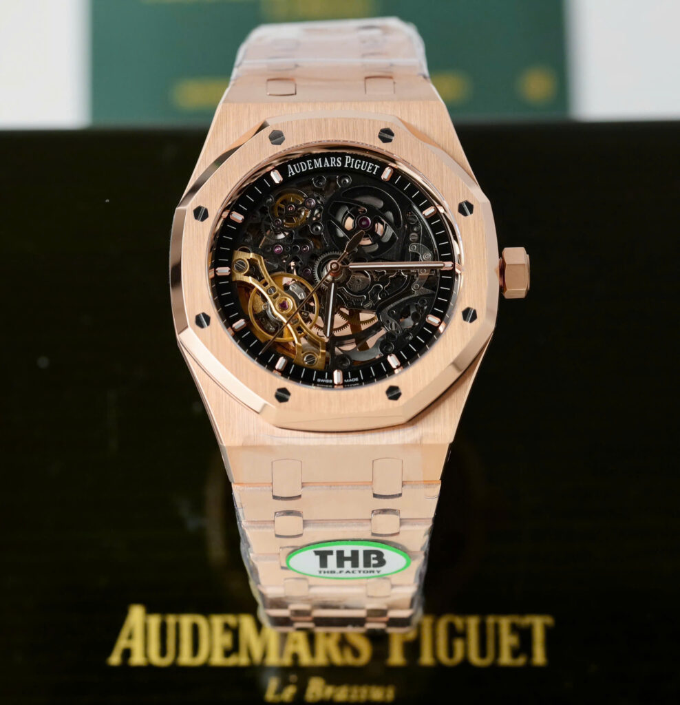 Đồng hồ Audemars Piguet Replica 11 Royal Oak 15407 Skeleton mạ vàng hồng xưởng THB 41mm (2)