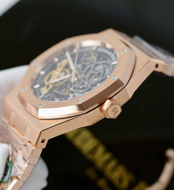 Đồng hồ Audemars Piguet Replica 11 Royal Oak 15407 Skeleton mạ vàng hồng xưởng THB 41mm (2)
