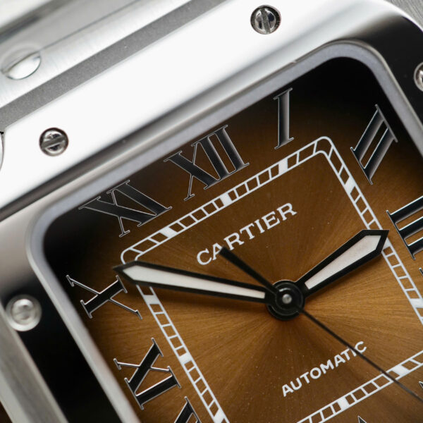 Đồng hồ Cartier Santos Rep 11 cao cấp nữ mặt nâu nhà máy BV 35 (2)