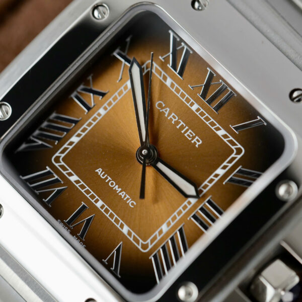 Đồng hồ Cartier Santos Rep 11 cao cấp nữ mặt nâu nhà máy BV 35 (2)
