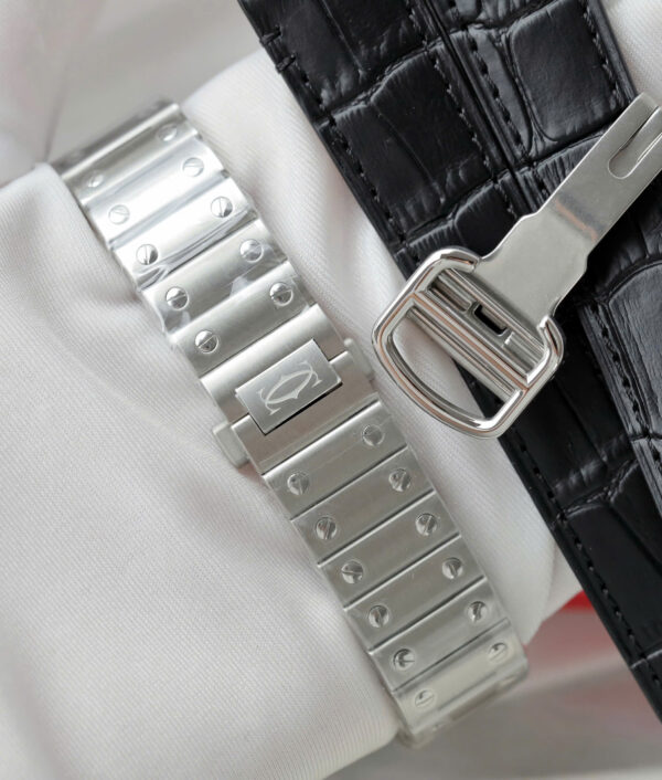 Đồng hồ Cartier Santos Rep 11 cao cấp nữ mặt nâu nhà máy BV 35 (2)