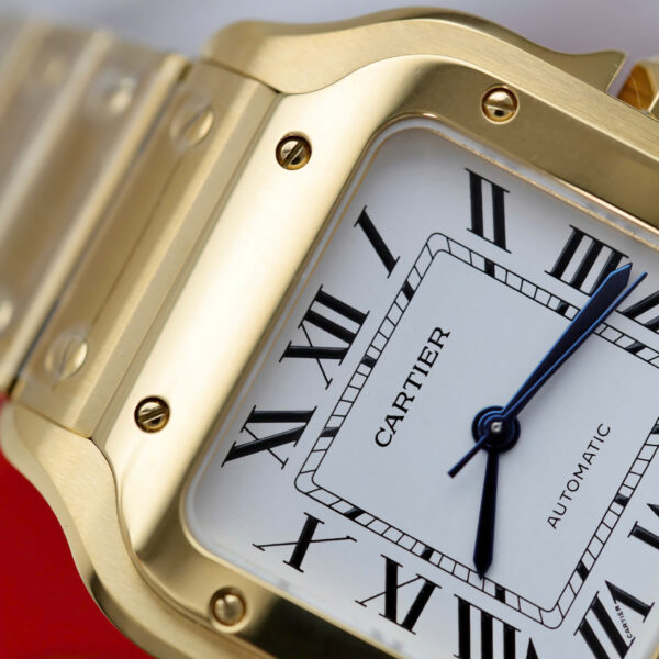 Đồng hồ Cartier Santos Rep 11 nữ mạ vàng mặt trắng nhà máy BV 35 (2)