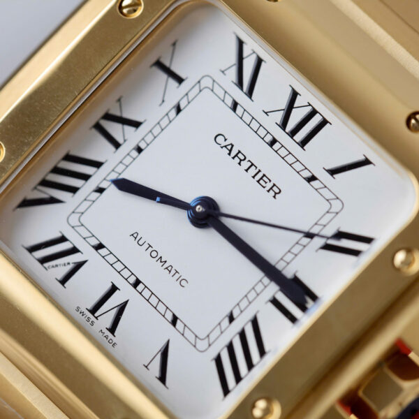 Đồng hồ Cartier Santos Rep 11 nữ mạ vàng mặt trắng nhà máy BV 35 (2)
