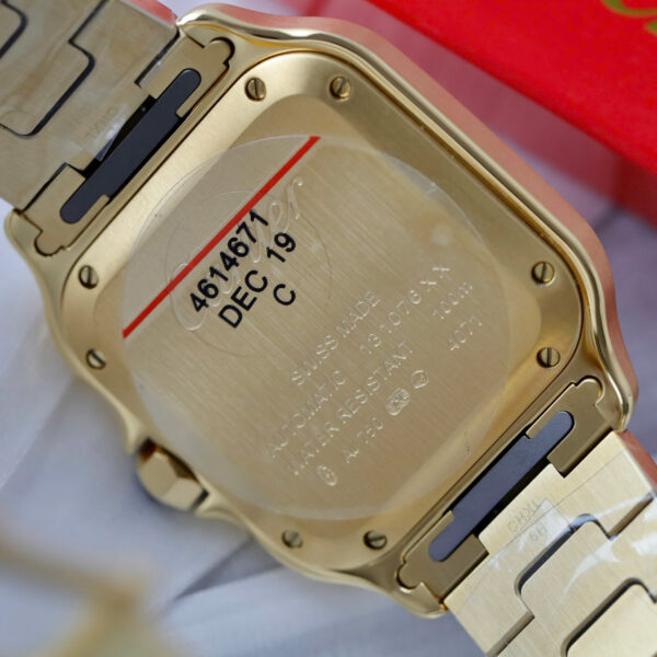 Đồng hồ Cartier Santos Rep 11 nữ mạ vàng mặt trắng nhà máy BV 35 (2)