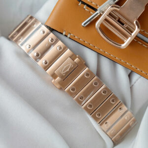 Đồng hồ Cartier Santos Replica 11 nữ mạ vàng hồng mặt trắng nhà máy BV 35 (2)