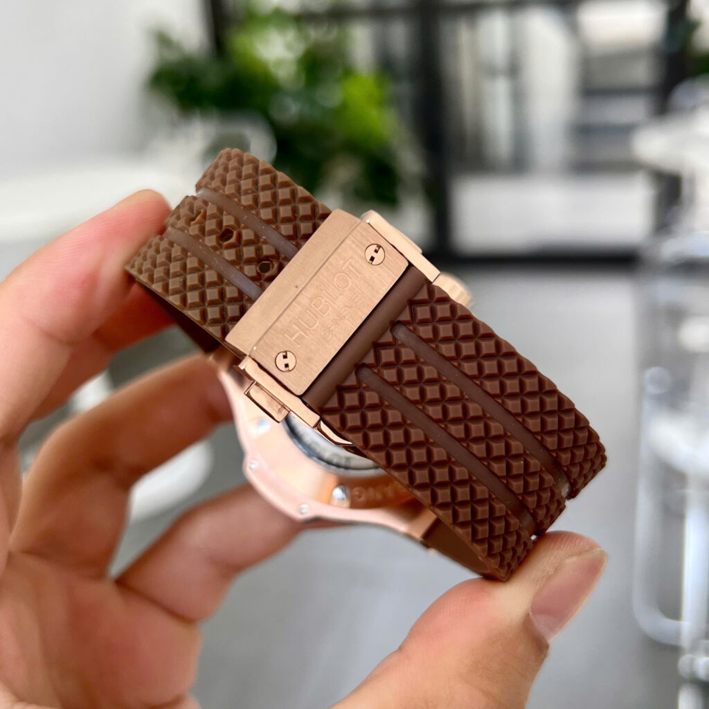 Đồng hồ Hublot Big Bang Chronograph Rep 11 màu nâu dây cao su 42mm (2)