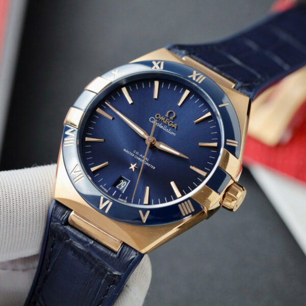 Đồng hồ Omega Constellation Replica 11 màu xanh máy cơ tự động Thụy Sỹ 41mm (2)