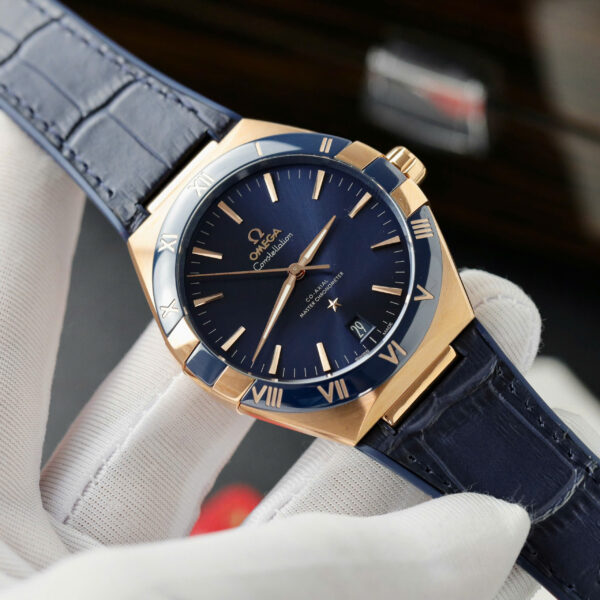 Đồng hồ Omega Constellation Replica 11 màu xanh máy cơ tự động Thụy Sỹ 41mm (2)
