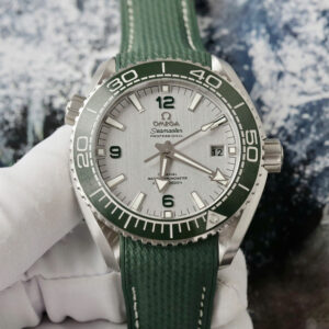 Đồng hồ Omega Planet Ocean 600M Replica 11 mặt vân xước xám niềng gốm xanh lá cây xưởng VS 43 (1)