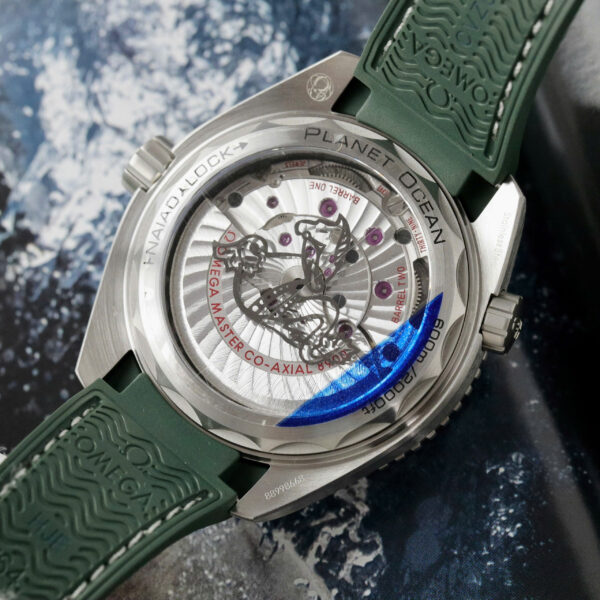 Đồng hồ Omega Planet Ocean 600M Replica 11 mặt vân xước xám niềng gốm xanh lá cây xưởng VS 43 (1)