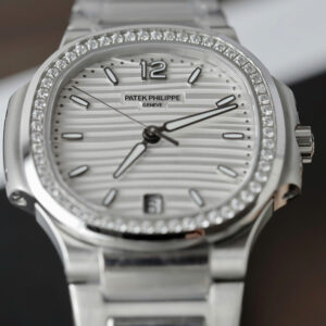 Đồng hồ Patek Philippe Chế Tác Nautilus 7118 nữ mặt xám trắng viền đính đá xưởng 3K 35 (2)