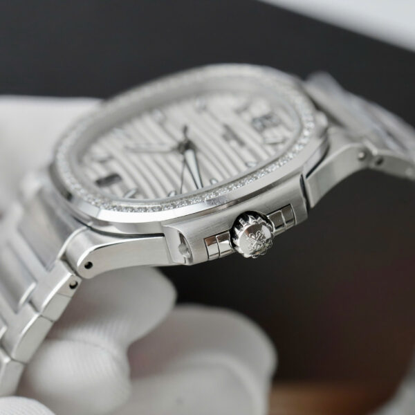 Đồng hồ Patek Philippe Chế Tác Nautilus 7118 nữ mặt xám trắng viền đính đá xưởng 3K 35 (2)