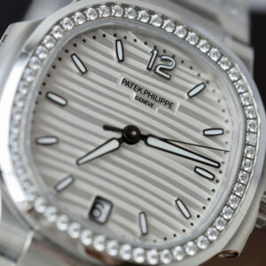 Đồng hồ Patek Philippe Chế Tác Nautilus 7118 nữ mặt xám trắng viền đính đá xưởng 3K 35 (2)