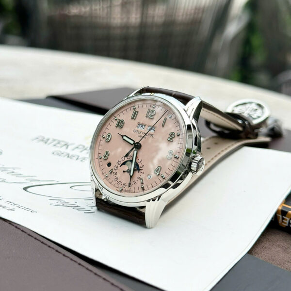 Đồng hồ Patek Philippe Replica 11 Complications 5320G mặt hồng dây da xưởng GR 40mm (2)