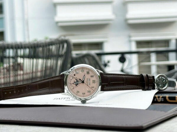 Đồng hồ Patek Philippe Replica 11 Complications 5320G mặt hồng dây da xưởng GR 40mm (2)