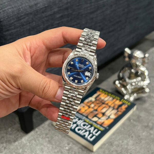 Đồng hồ Rolex 1 1 DateJust 126234 mặt số màu xanh Blue đính đá nhà máy VS Factory 36mm (2)