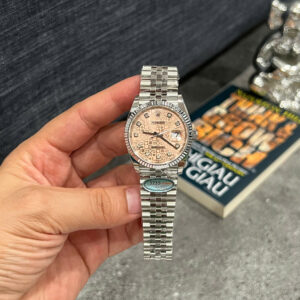 Đồng hồ Rolex 1 1 DateJust 126234 mặt số vi tính màu cá hồi nhà máy Clean Factory 36mm