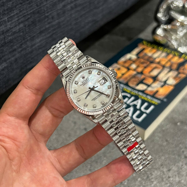 Đồng hồ Rolex 1 1 DateJust 126234 mặt số xà cừ Moissanite nhà máy VS Factory 36mm (1)