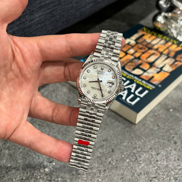 Đồng hồ Rolex 1 1 DateJust 126234 mặt số xà cừ Moissanite nhà máy VS Factory 36mm (1)