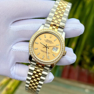 Đồng hồ Rolex Datejust ZF nam demi đính đá máy cơ Nhật fake cao cấp 41mm