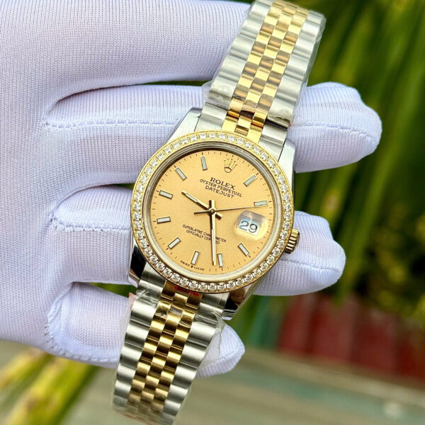 Đồng hồ Rolex Datejust ZF nam demi đính đá máy cơ Nhật fake cao cấp 41mm