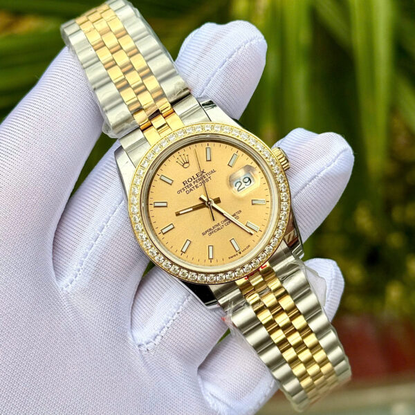 Đồng hồ Rolex Datejust ZF nam demi đính đá máy cơ Nhật fake cao cấp 41mm