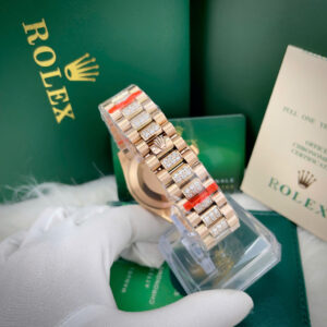 Đồng hồ Rolex Day - Date đính full đá mặt thiên thạch fake 11 máy cơ nhật 37-41mm