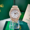 Đồng hồ Rolex Day - Date đính full đá mặt thiên thạch fake 11 máy cơ nhật 37-41mm