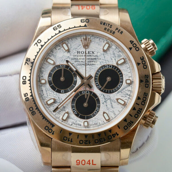 Đồng hồ Rolex Daytona Fake 1 1 mặt thiên thạch mạ vàng hồng 40mm (2)