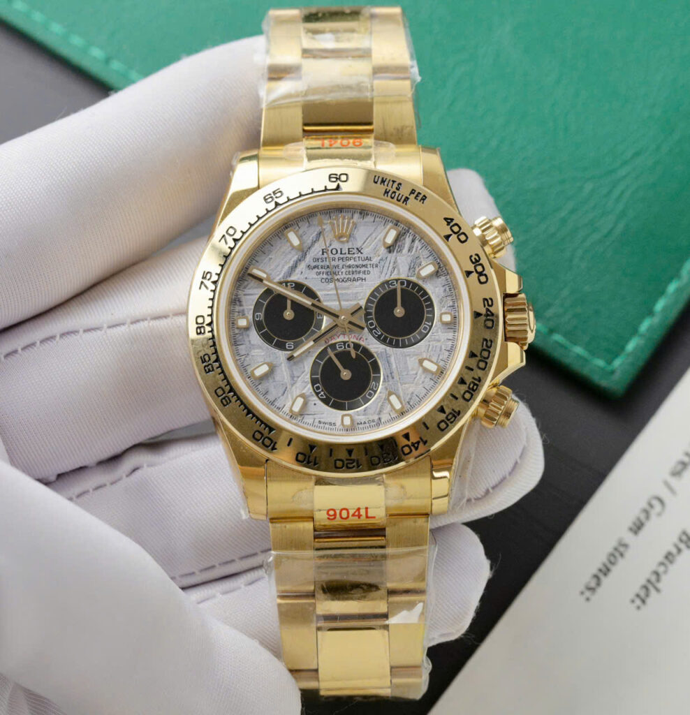 Đồng hồ Rolex Daytona Fake 11 mặt thiên thạch mạ vàng 40mm (2)