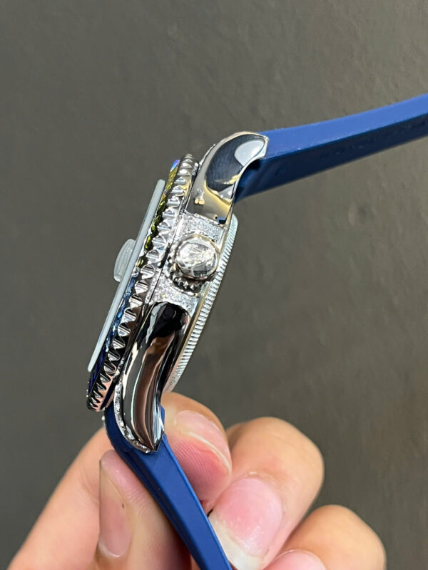 Đồng hồ Rolex nam Submariner xanh blue đính đá 7 màu fake 11 40mm