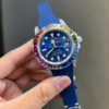 Đồng hồ Rolex nam Submariner xanh blue đính đá 7 màu fake 11 40mm
