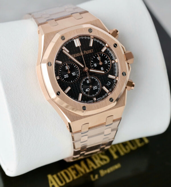 Đồng Hồ Audemars Piguet Mặt Đen Replica 11 Royal Oak Chronograph 26240 Mạ Vàng Hồng Nhà Máy APS 41mm (2)