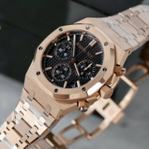 Đồng Hồ Audemars Piguet Mặt Đen Replica 11 Royal Oak Chronograph 26240 Mạ Vàng Hồng Nhà Máy APS 41mm (2)