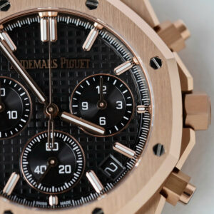 Đồng Hồ Audemars Piguet Mặt Đen Replica 11 Royal Oak Chronograph 26240 Mạ Vàng Hồng Nhà Máy APS 41mm (2)