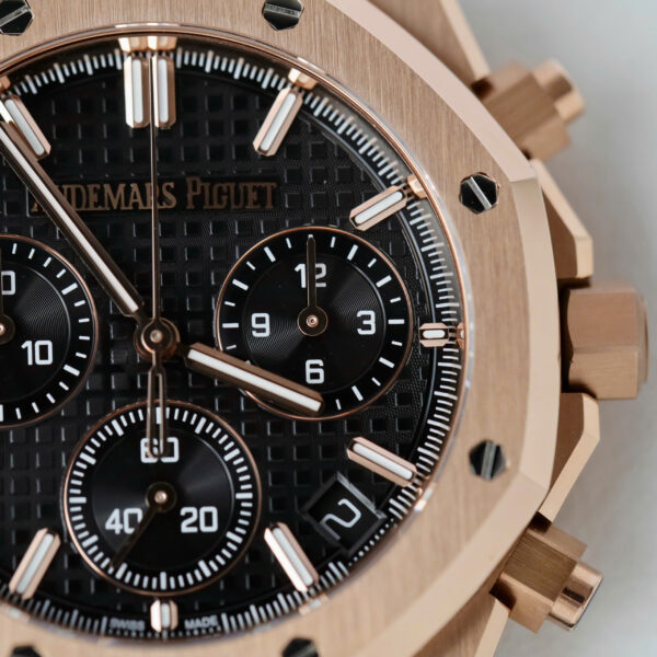 Đồng Hồ Audemars Piguet Mặt Đen Replica 11 Royal Oak Chronograph 26240 Mạ Vàng Hồng Nhà Máy APS 41mm (2)