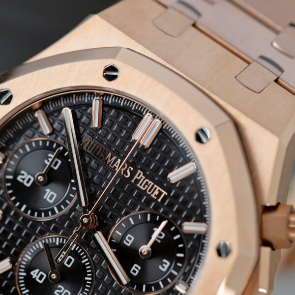 Đồng Hồ Audemars Piguet Mặt Đen Replica 11 Royal Oak Chronograph 26240 Mạ Vàng Hồng Nhà Máy APS 41mm (2)