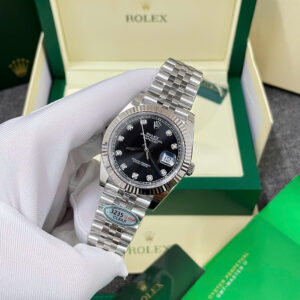 Đồng Hồ Rolex DateJust 126334 Rep 11 Mặt Số Màu Đen Đính Đá Nhà Máy Clean 41mm (5)