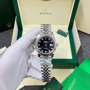 Đồng Hồ Rolex DateJust 126334 Rep 11 Mặt Số Màu Đen Đính Đá Nhà Máy Clean 41mm (5)