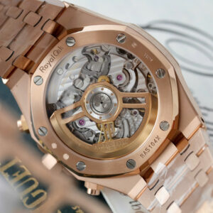 Đồng hồ Audemars Piguet Fake 11 Royal Oak Chronograph Frosted Gold 26240 mặt xanh blue xưởng APS 41mm (2)